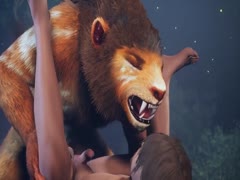 Gay animal anal sex with man and lion